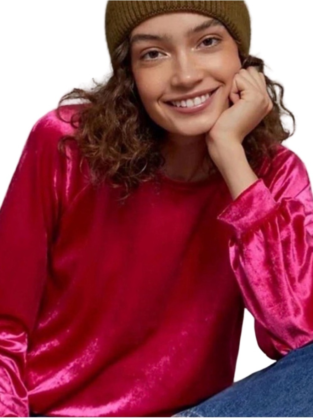 Anthropologie Maeve pink Carmen Velvet Top Size Small